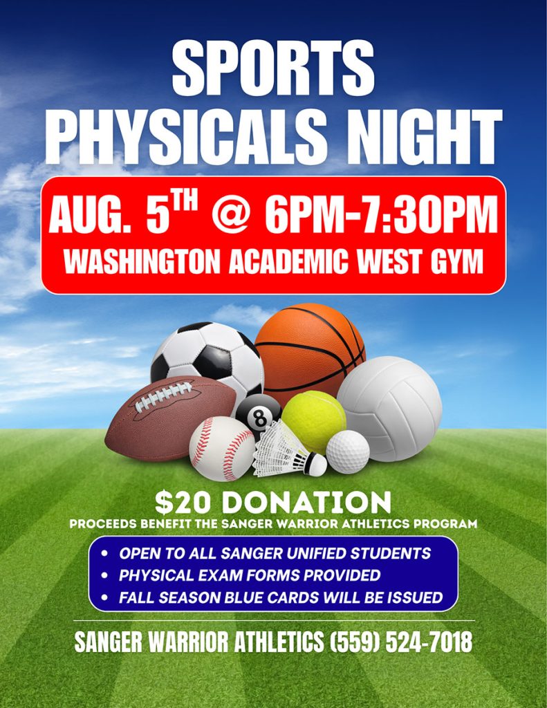 sports physicals night flyer